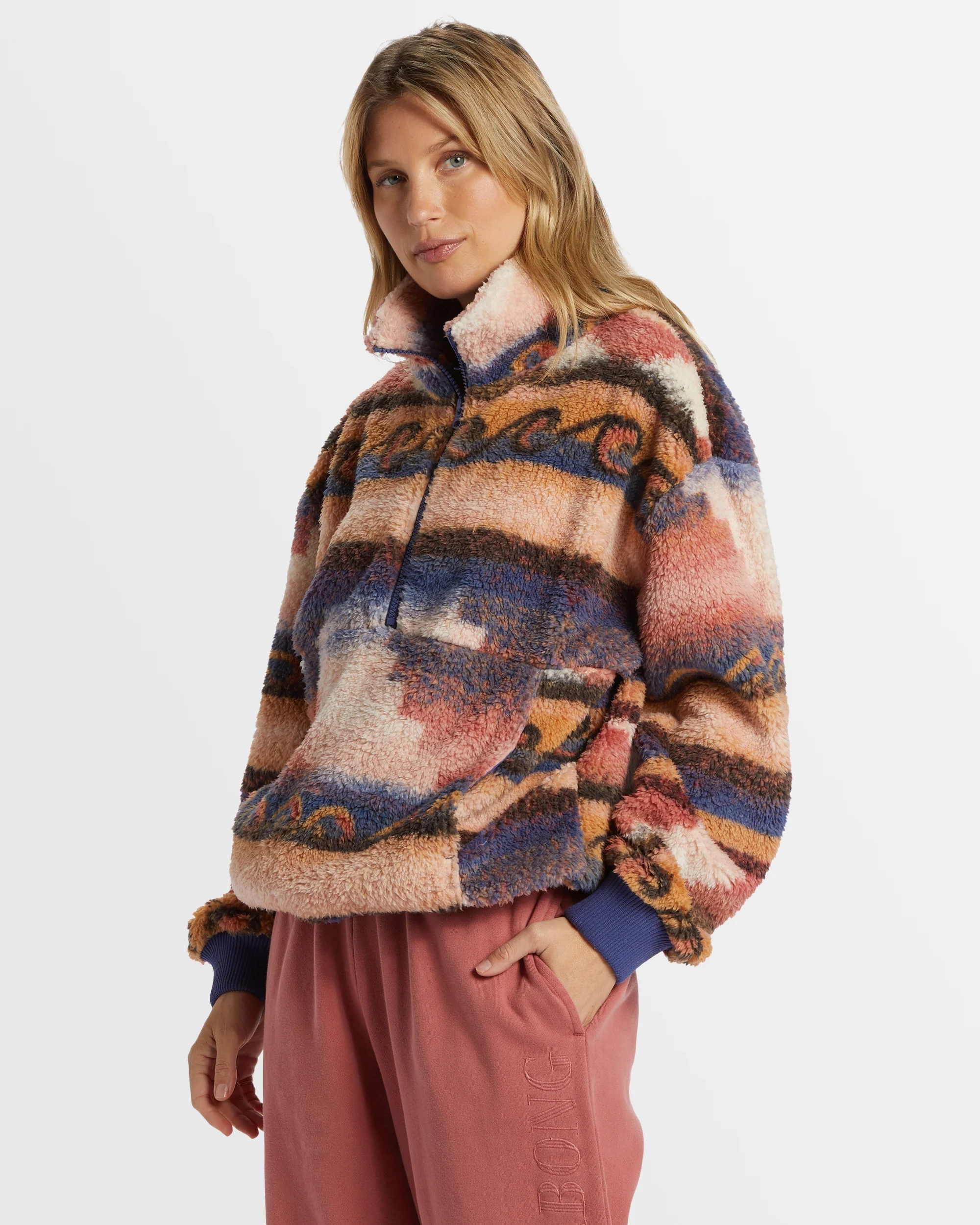 Womens Time Off Half-Zip Fleece Pullover - Image 2