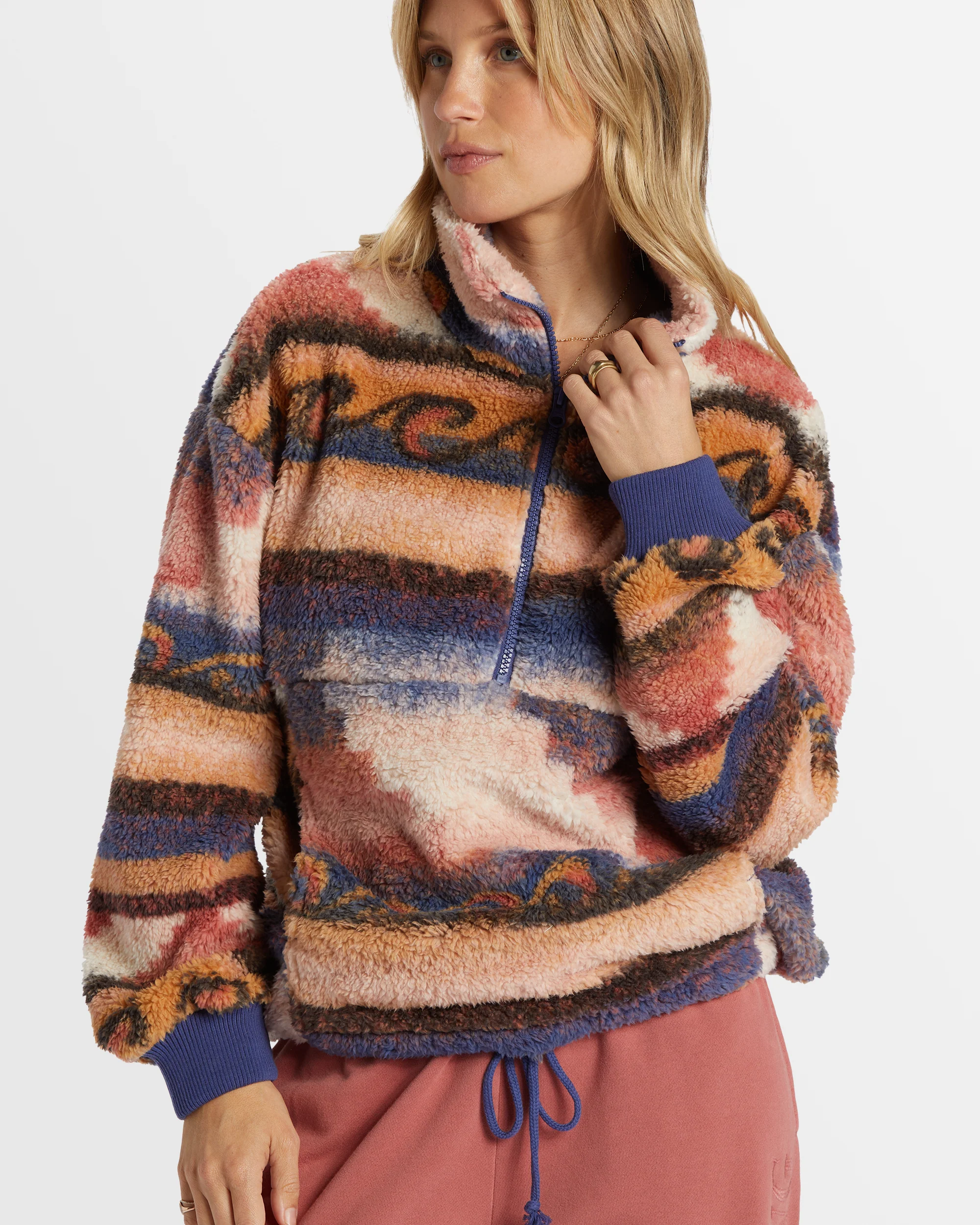 Womens Time Off Half-Zip Fleece Pullover - Image 4