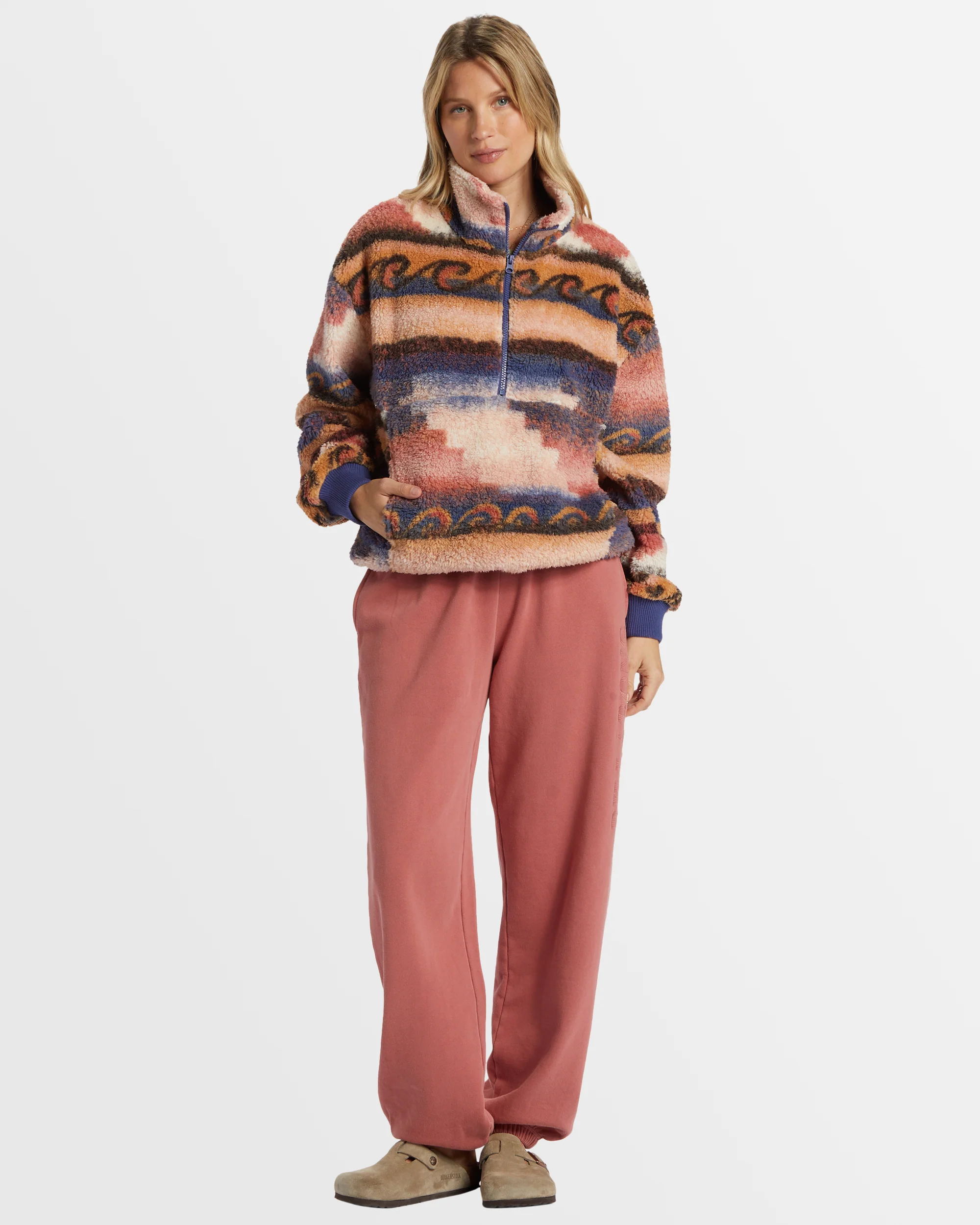Womens Time Off Half-Zip Fleece Pullover - Image 5