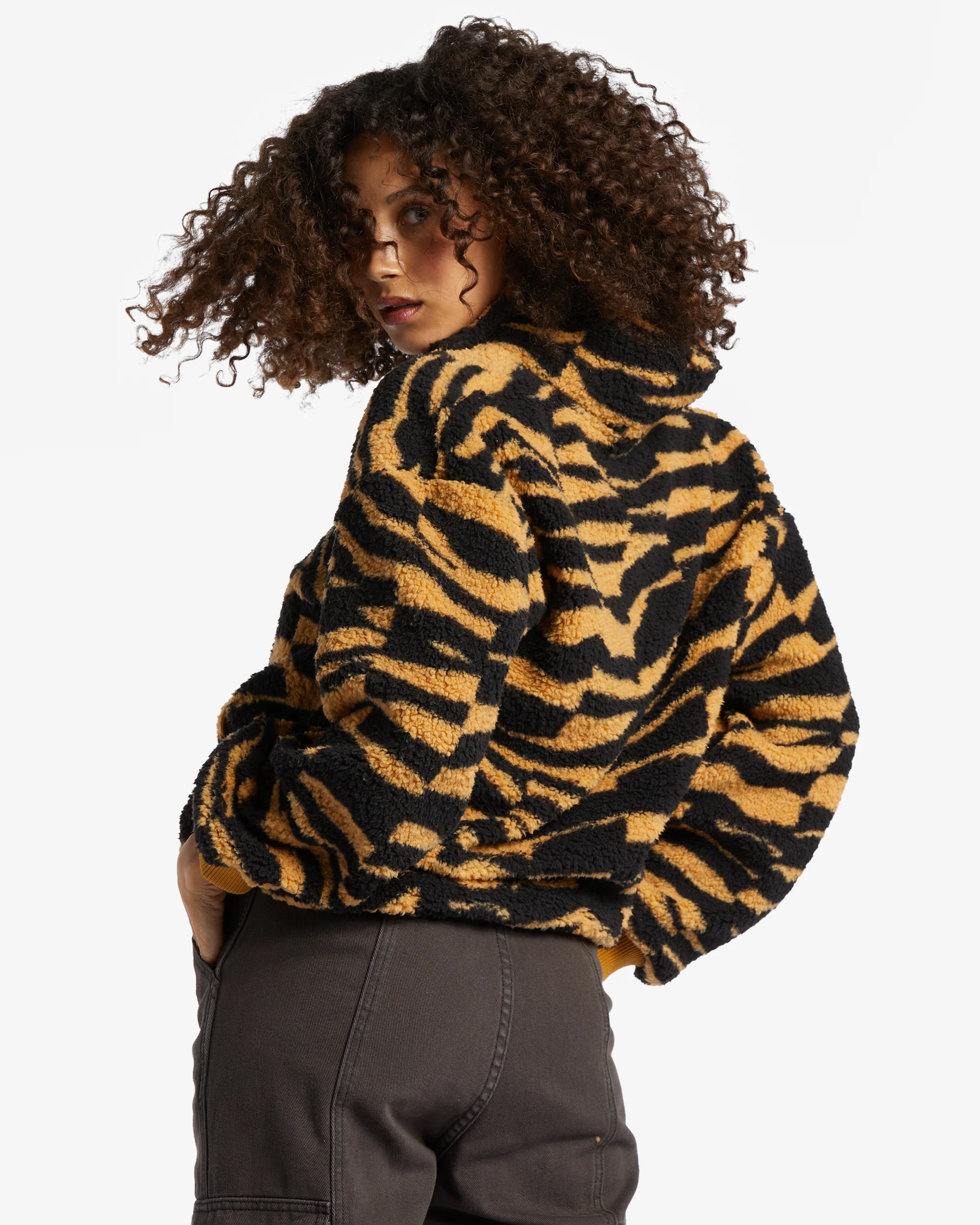 Womens Time Off Half-Zip Fleece Pullover - Image 3
