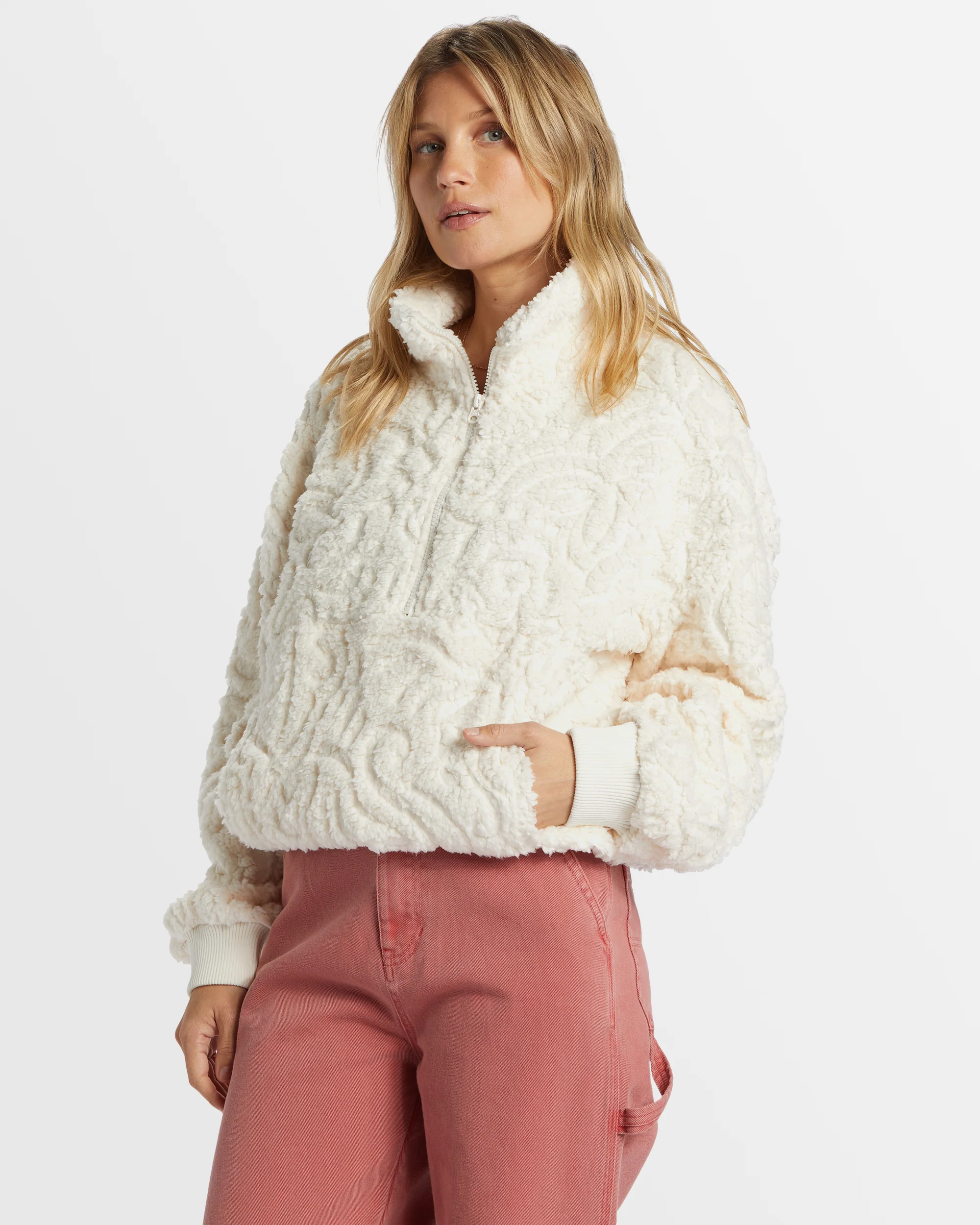Womens Time Off Half-Zip Fleece Pullover - Image 2