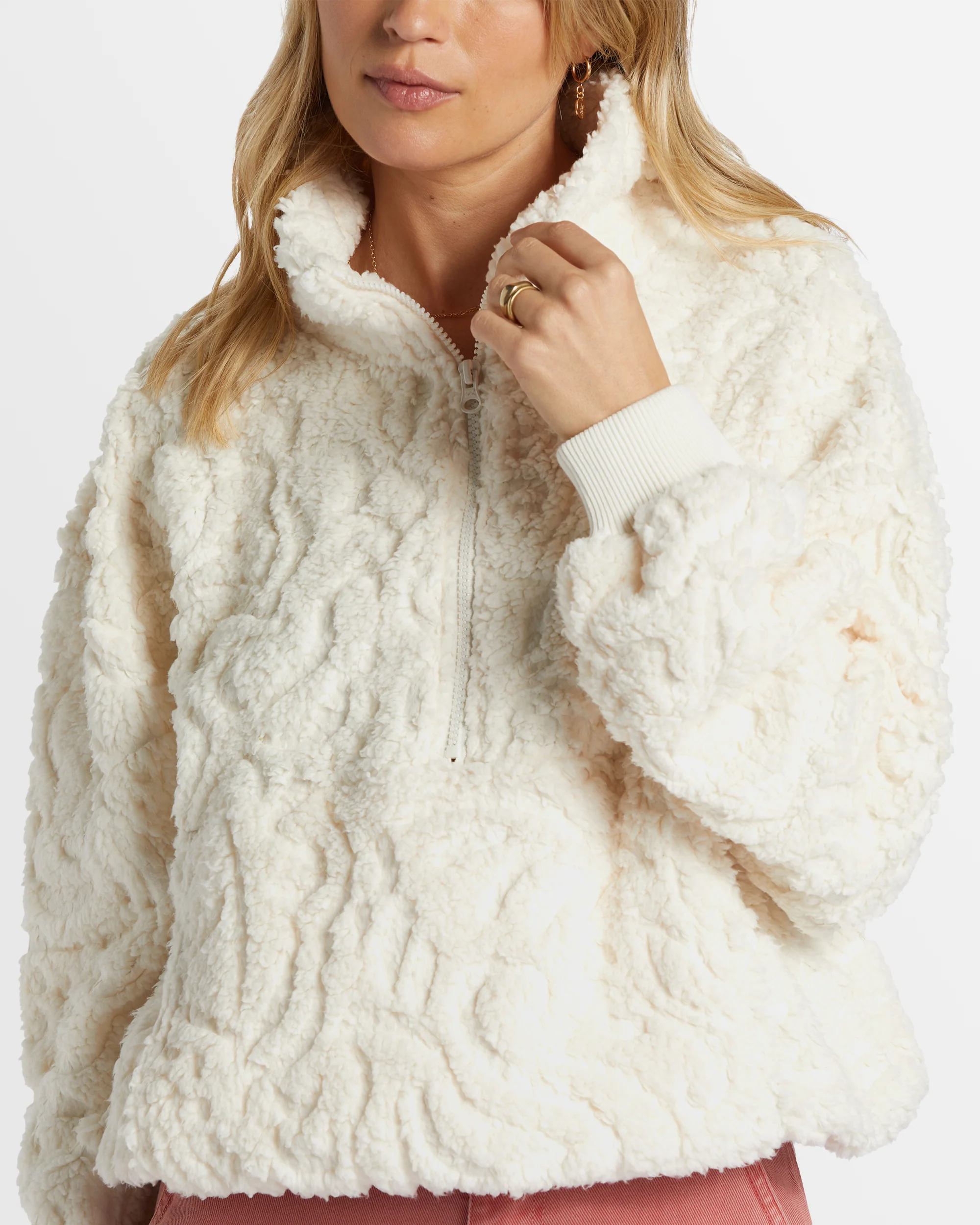 Womens Time Off Half-Zip Fleece Pullover - Image 4