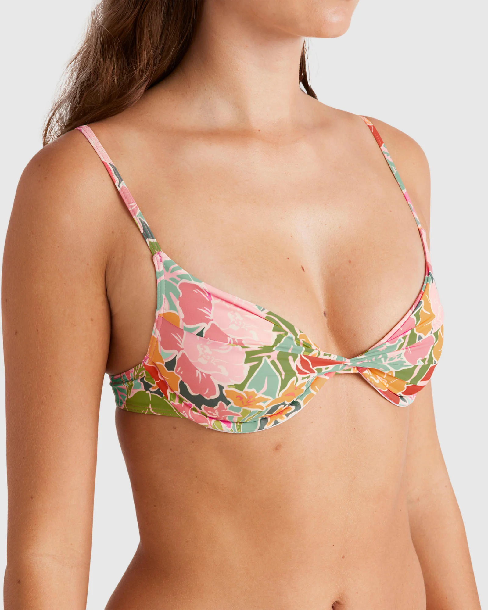 Womens Tropic Highs Twisted Demi Bralette Bikini Top - Image 4