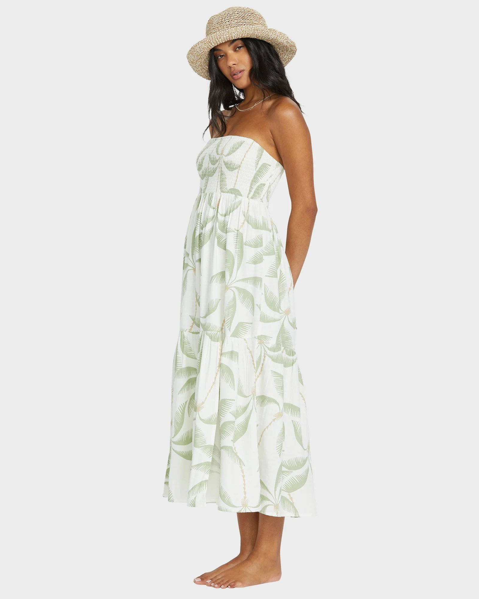 Womens Tropical Haze Midi Dress - Image 2