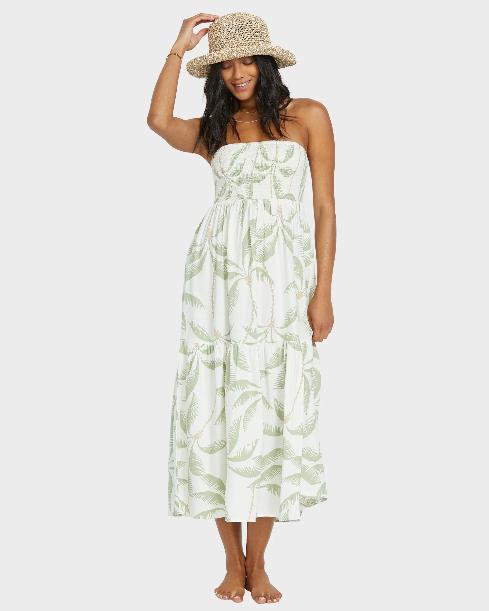 Womens Tropical Haze Midi Dress - Image 5