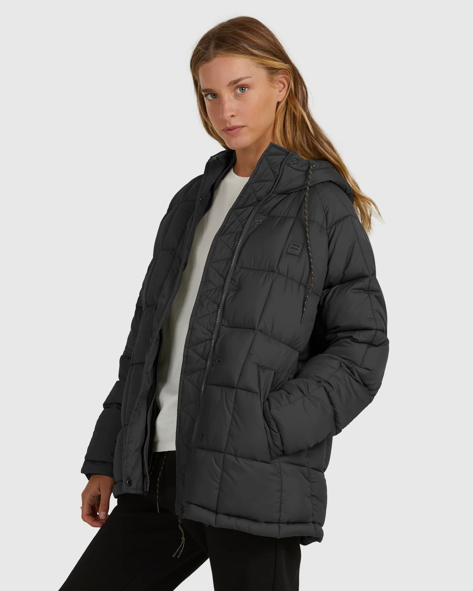 Womens Venture On Puff Zip-Up Hooded Jacket - Image 2