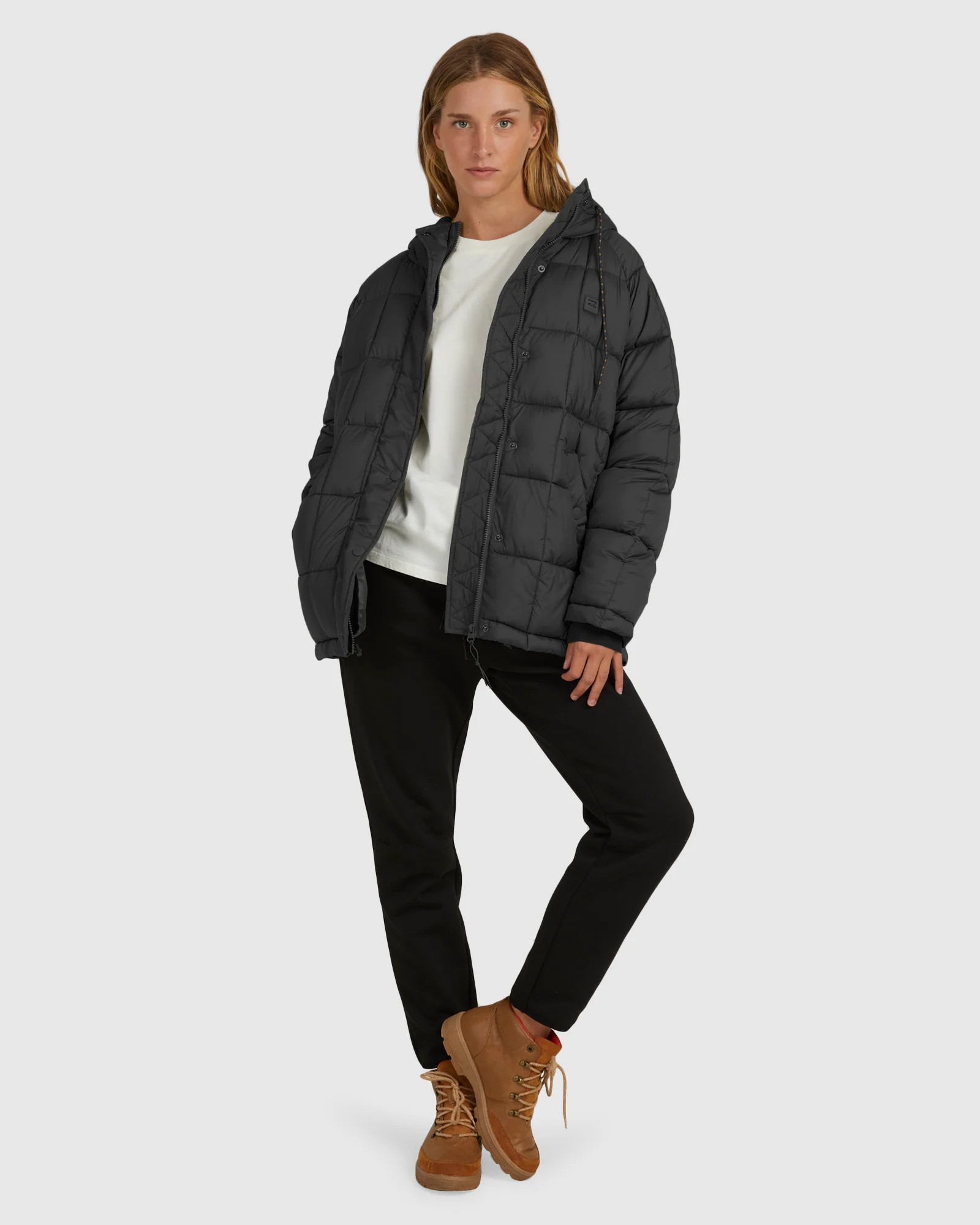 Womens Venture On Puff Zip-Up Hooded Jacket - Image 5