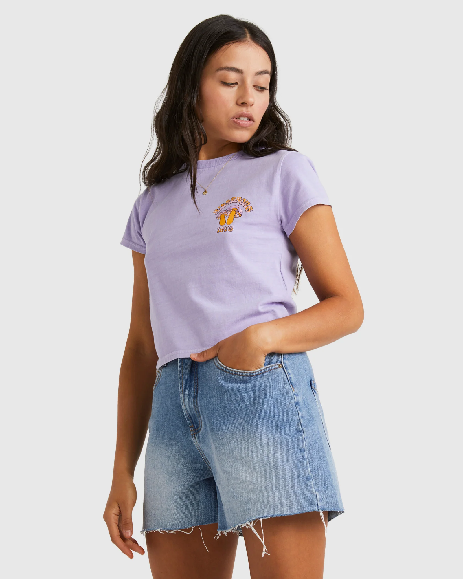 Womens Violet Delight Crop T-Shirt - Image 2