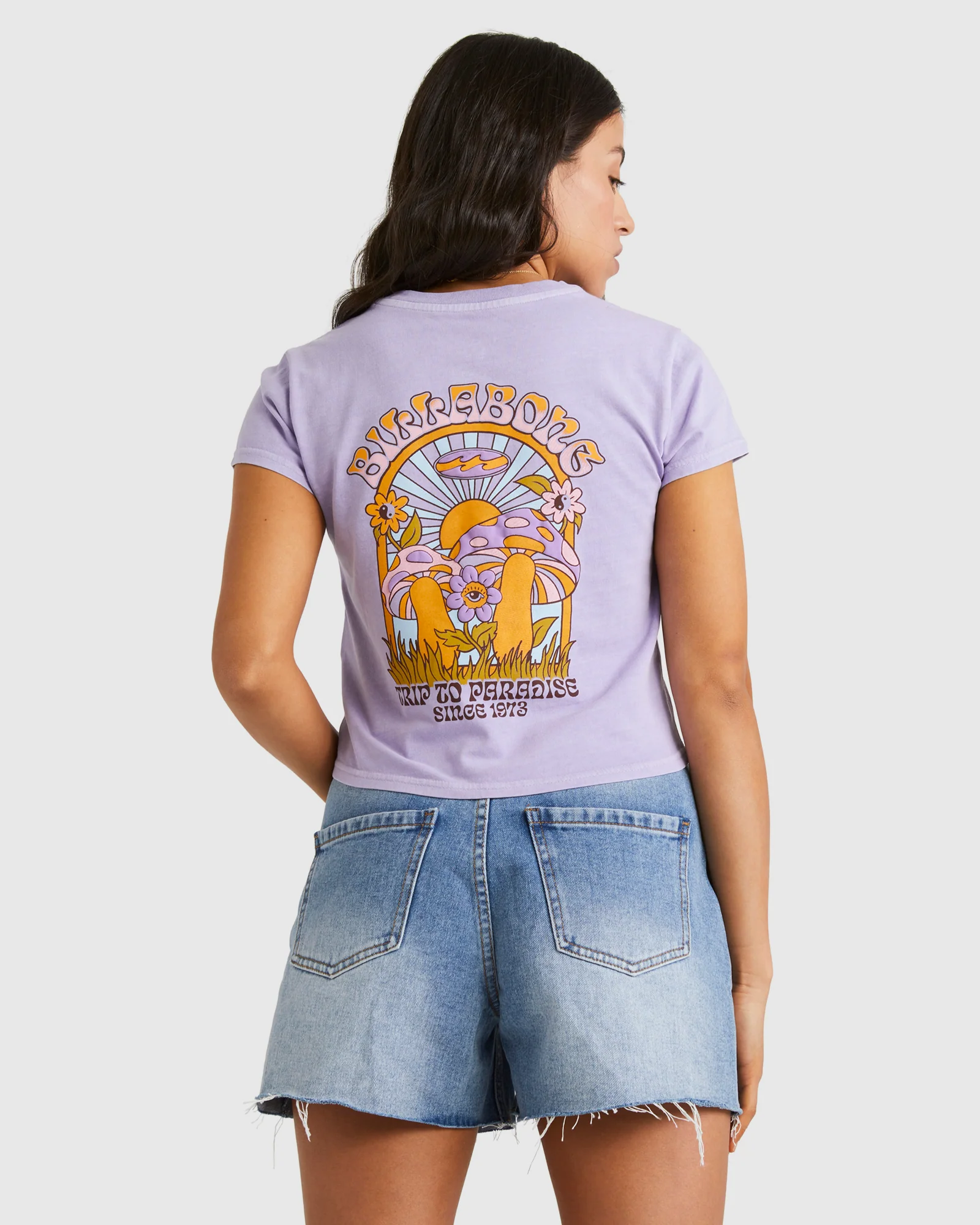 Womens Violet Delight Crop T-Shirt - Image 3
