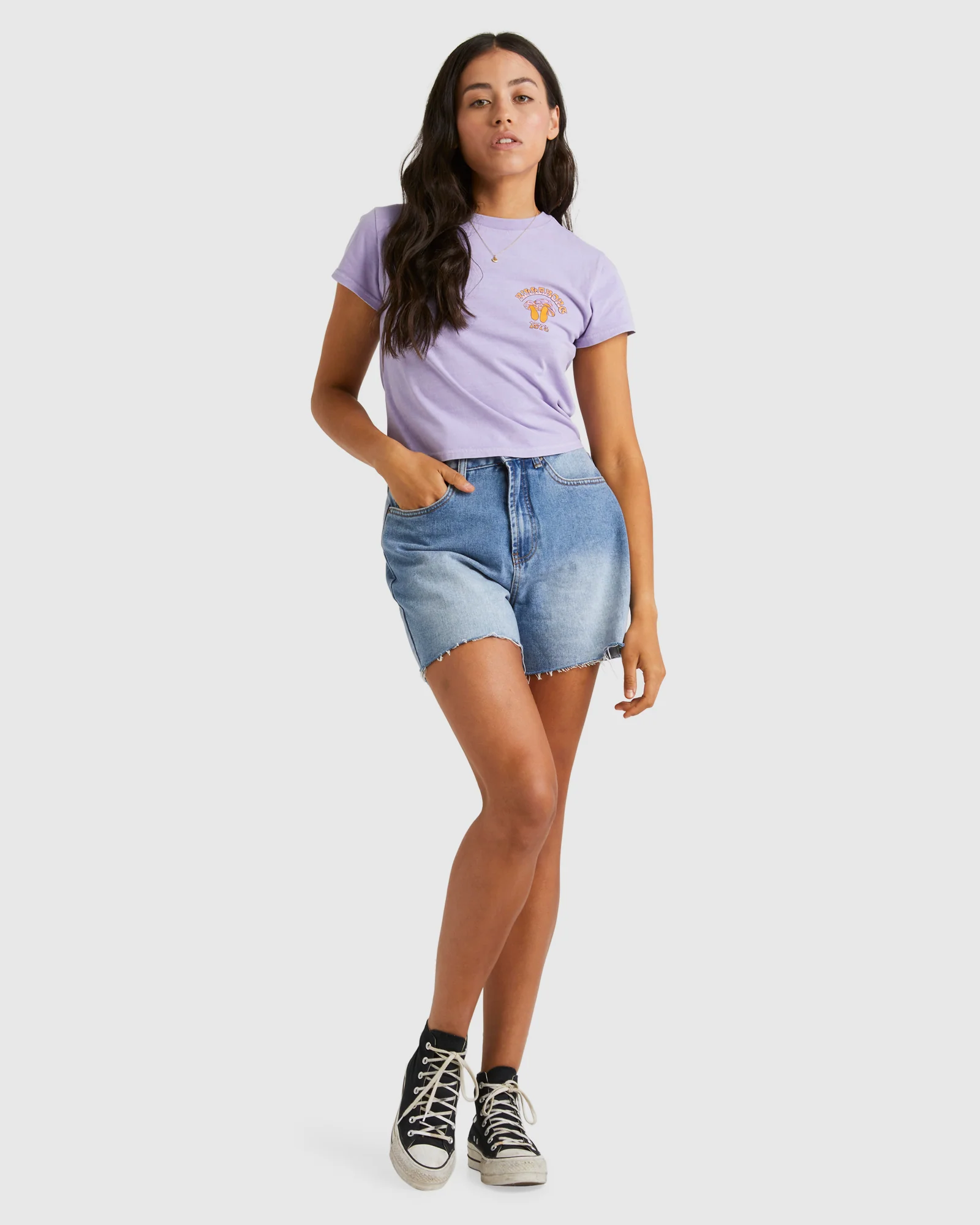 Womens Violet Delight Crop T-Shirt - Image 5