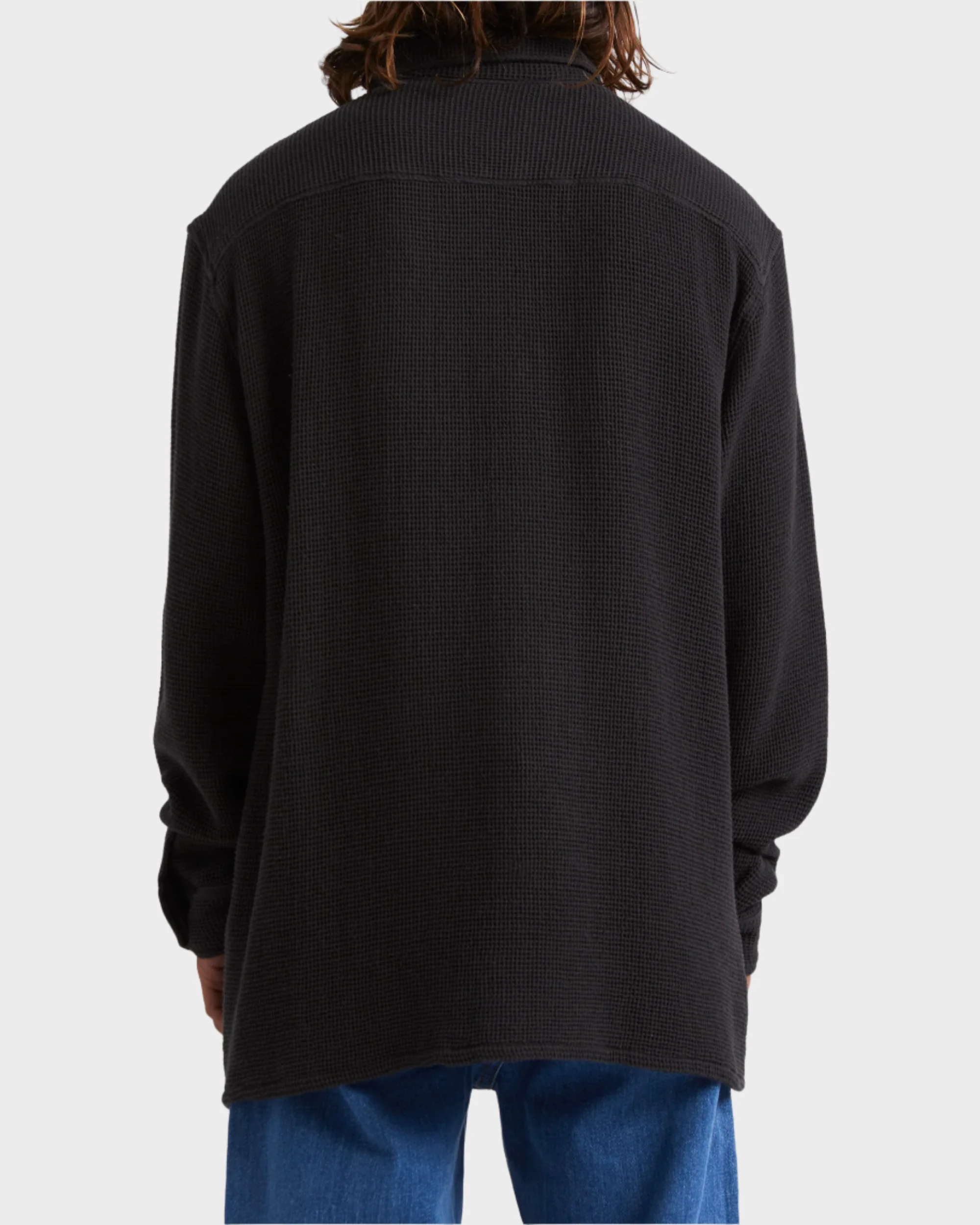 Mens Waffle On Long Sleeve Shirt - Image 3