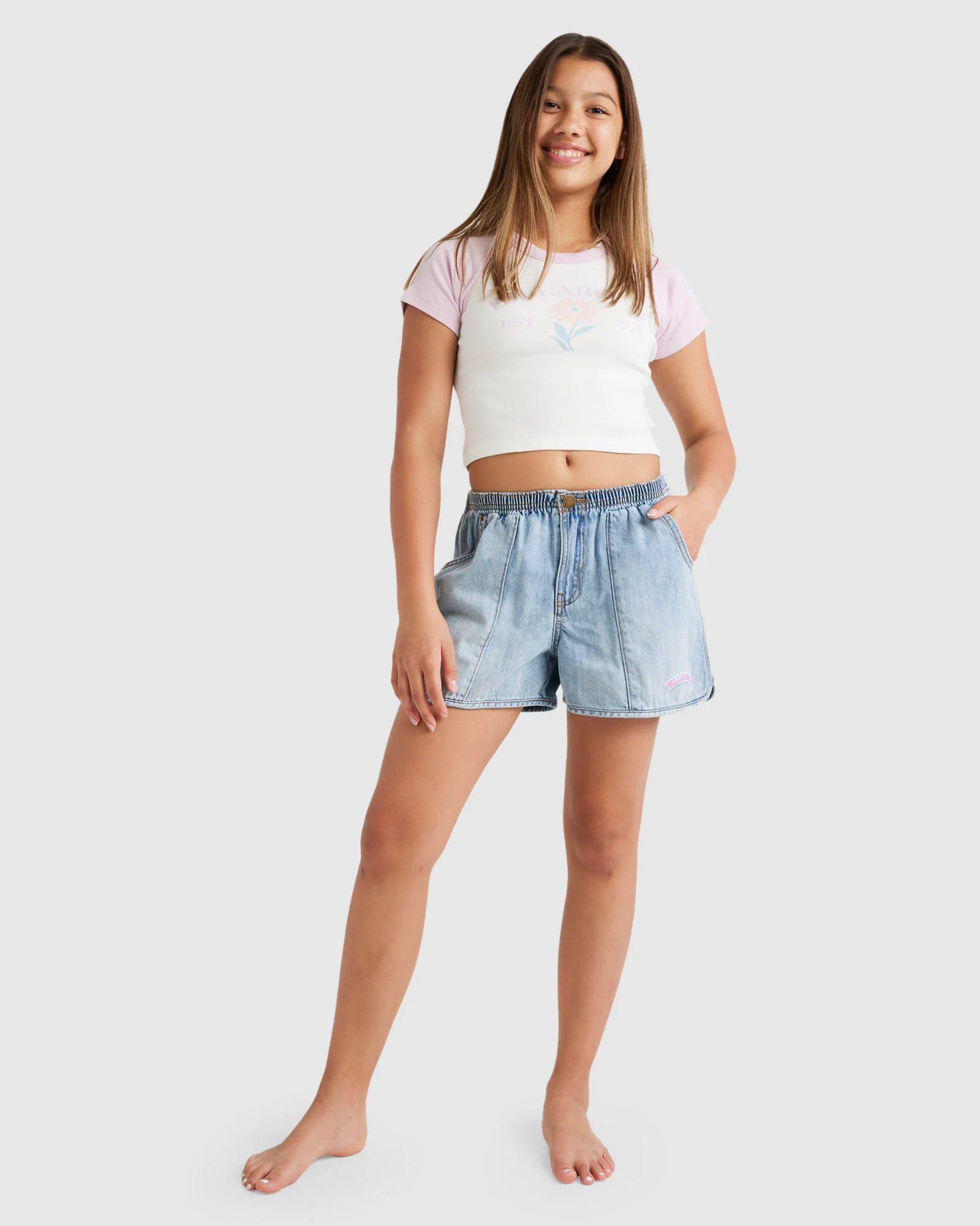 Girls 6-14 Walkie The Line Denim Shorts - Image 5