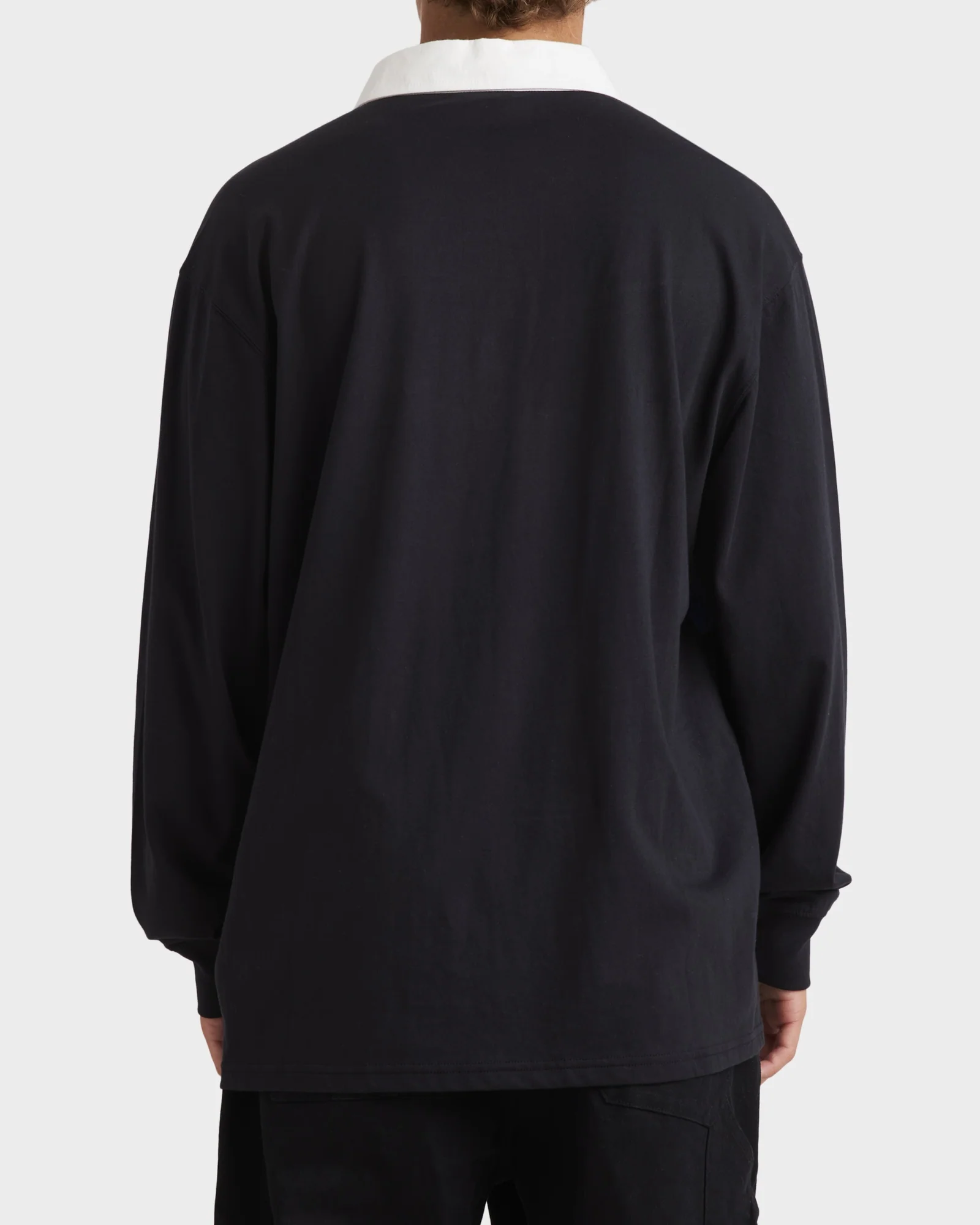 Mens Warped Rugby Long Sleeve Polo Shirt - Image 4