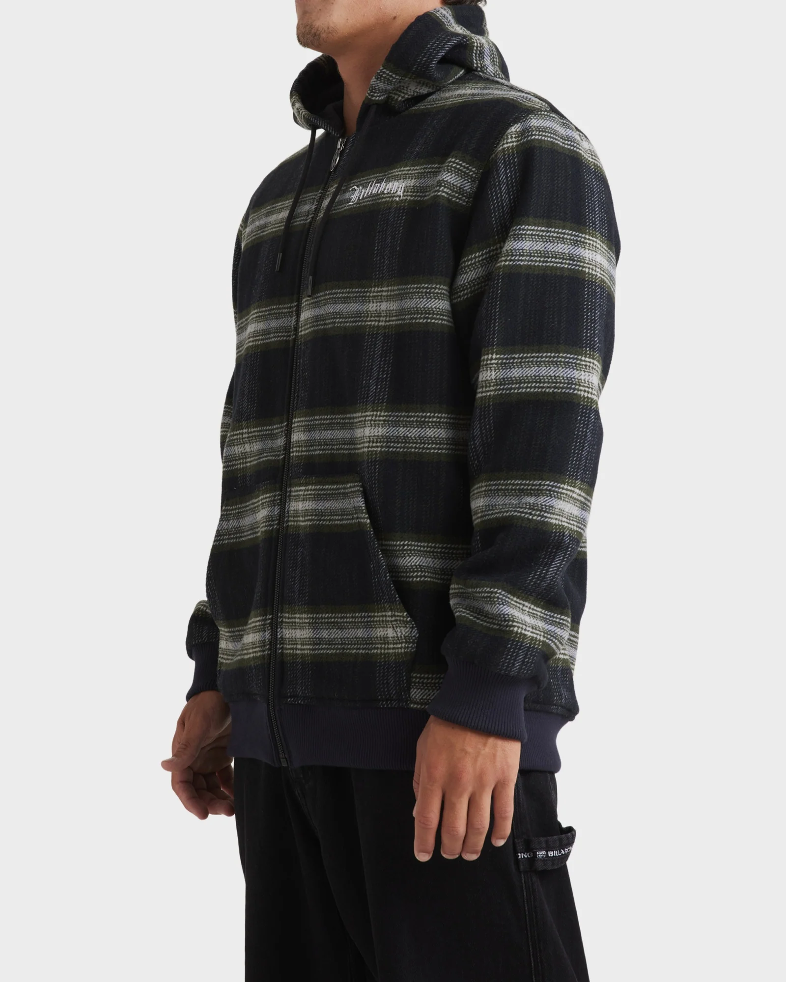 Mens Warped Zip Up Hoodie - Image 3