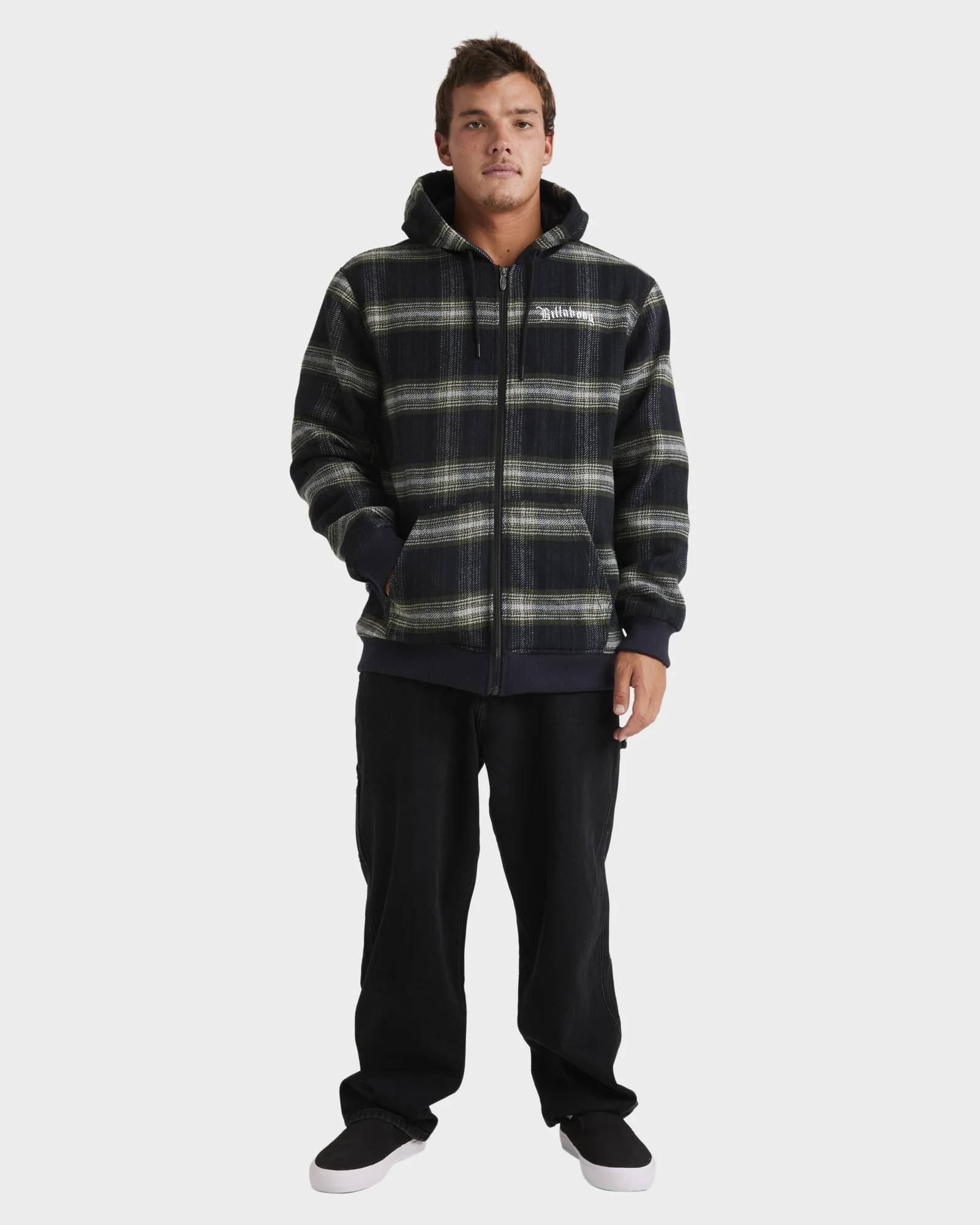 Mens Warped Zip Up Hoodie - Image 5