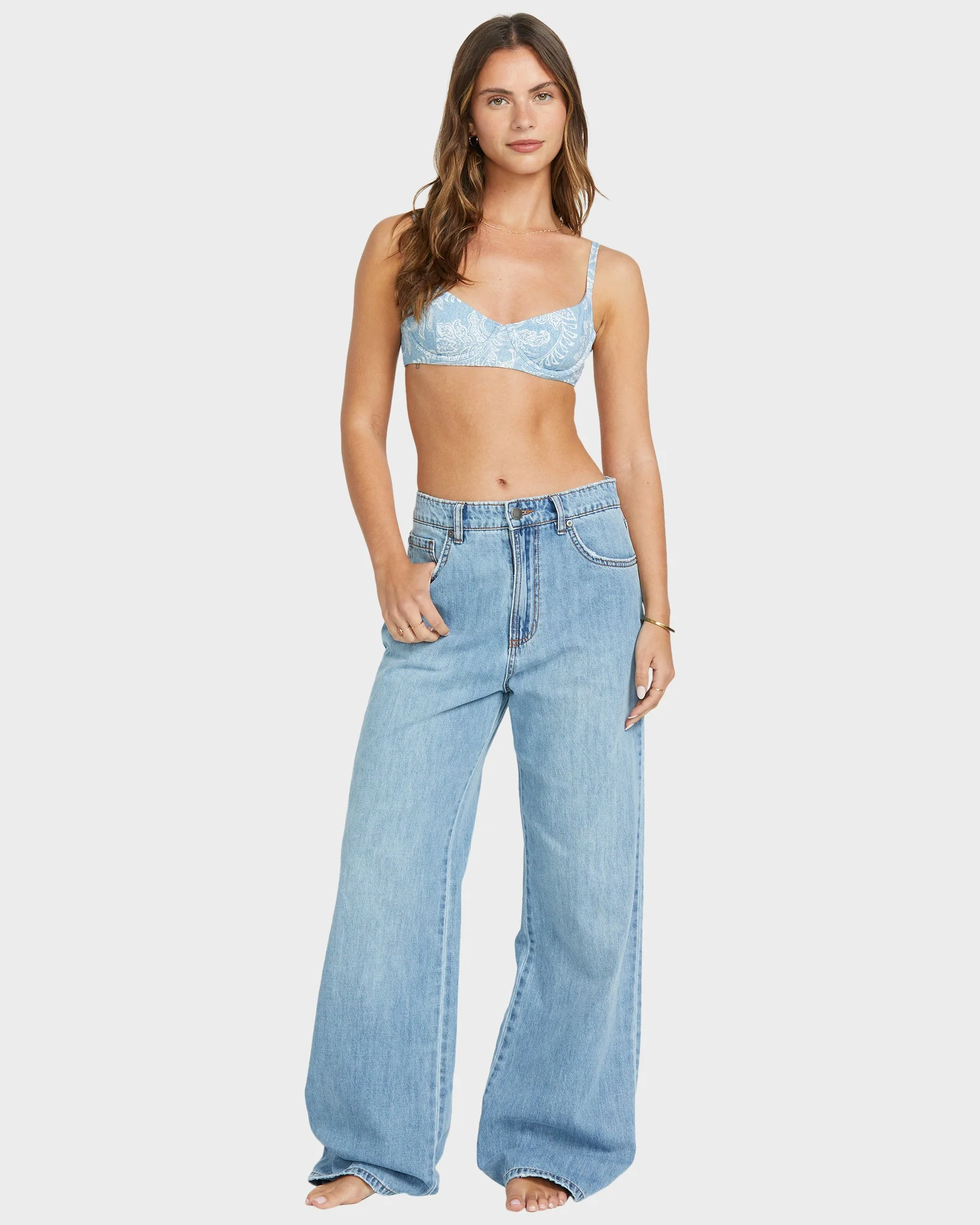 Womens Washed By The Sun Denim Jeans