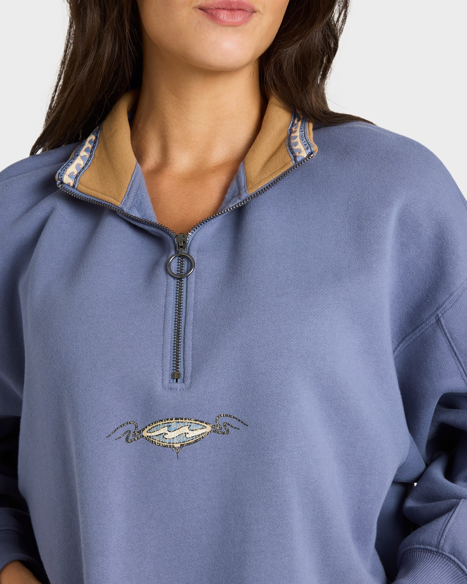 Womens Wave Break Half Zip Pullover - Image 5