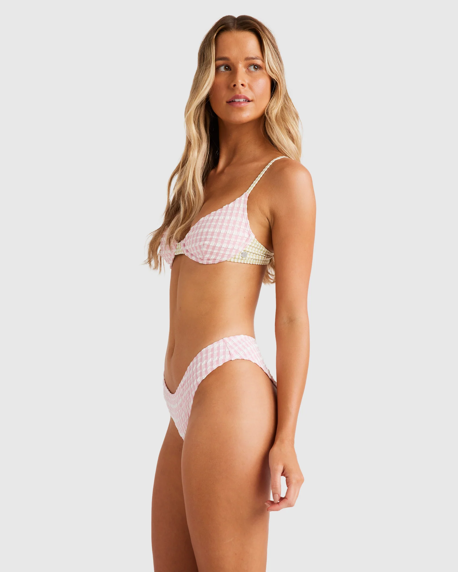 Womens Wave Check Bondi Pant Bikini Bottom - Image 2