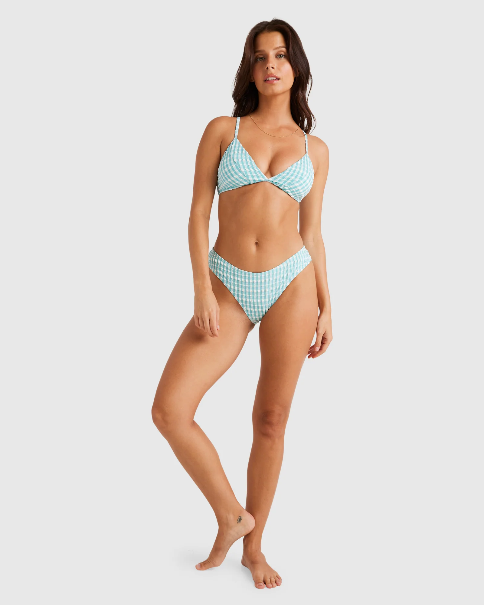 Womens Wave Check Bondi Pant Bikini Bottom - Image 5