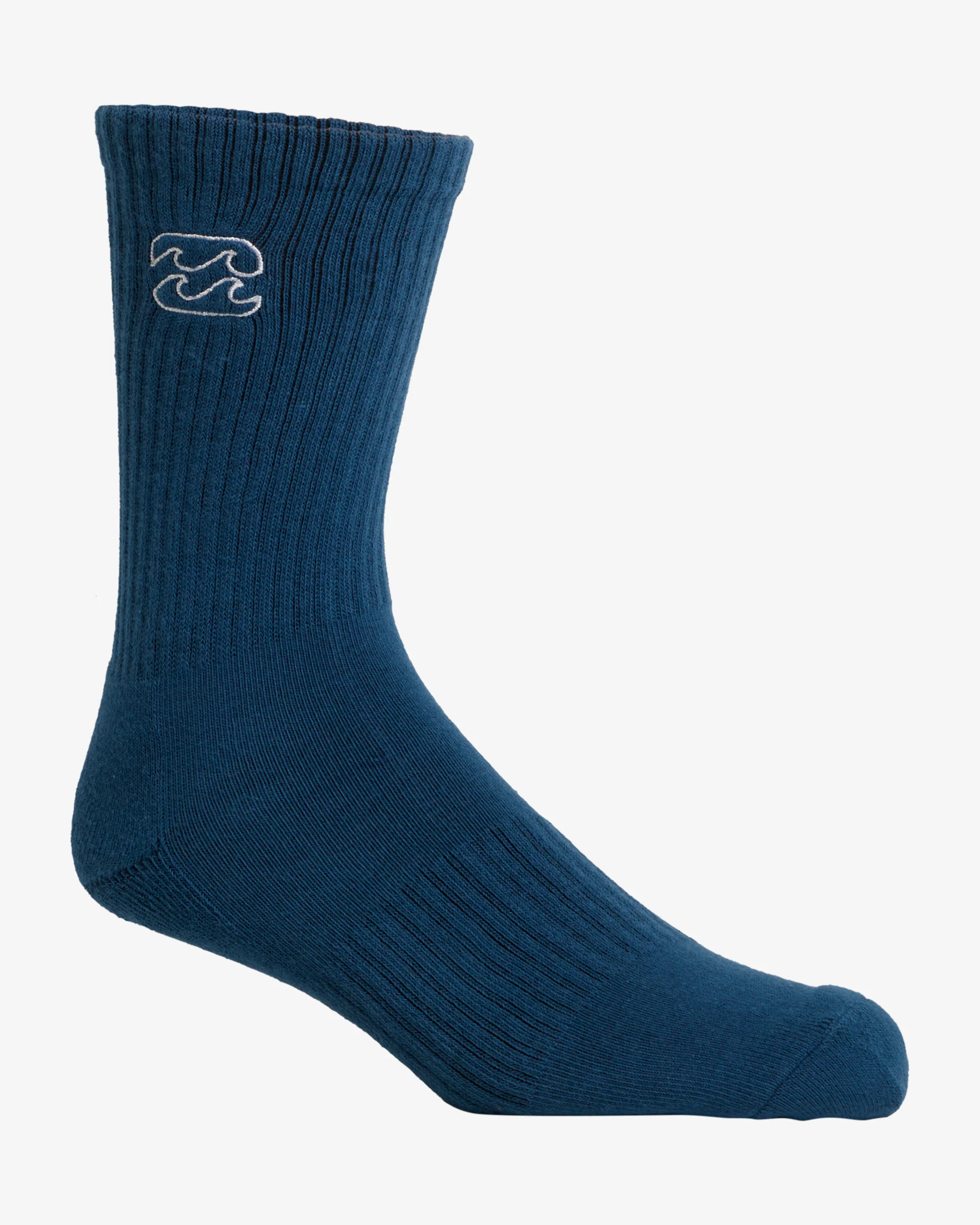 Mens Wave Washed 3 Pack Crew Socks - Image 2
