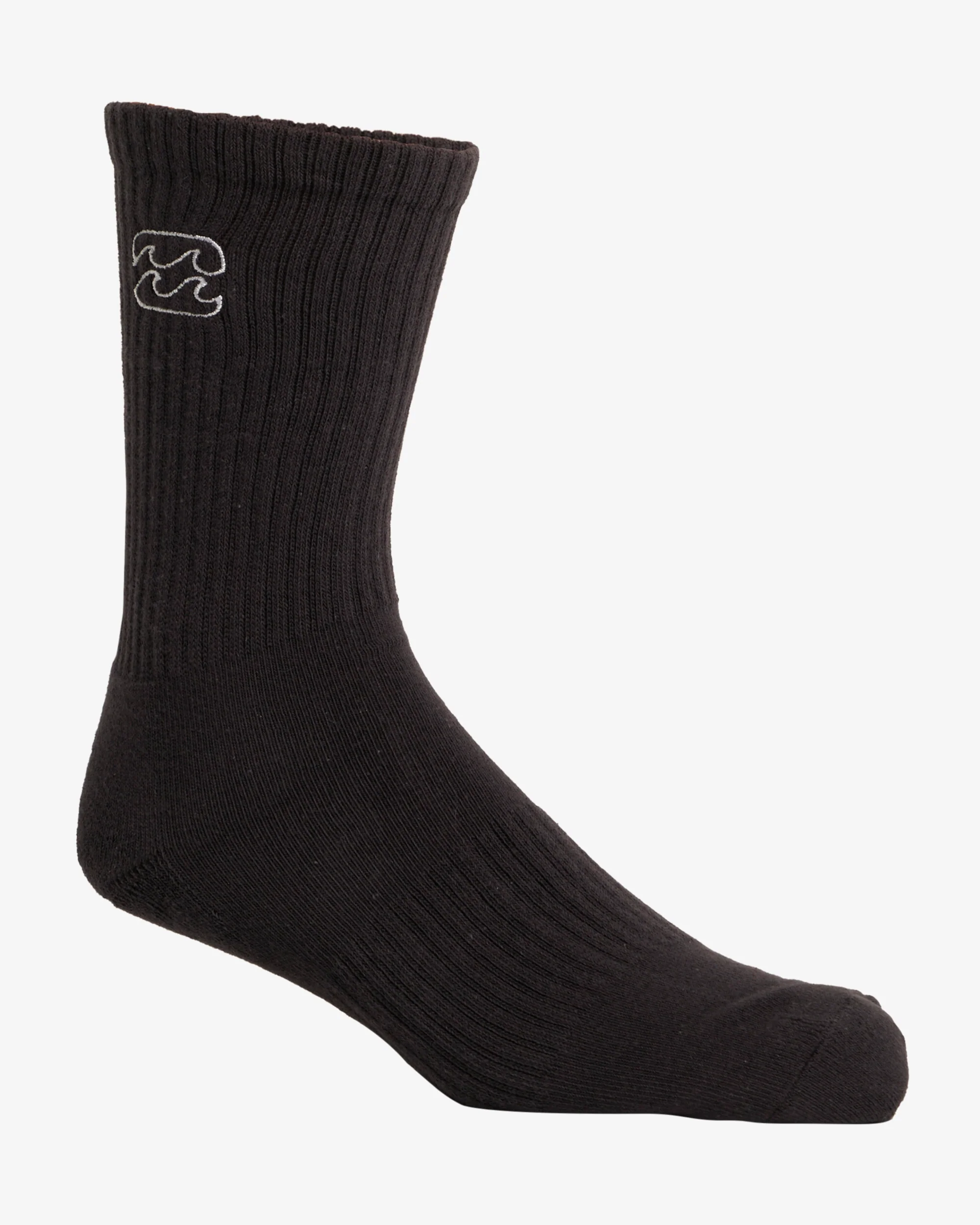 Mens Wave Washed 3 Pack Crew Socks - Image 3