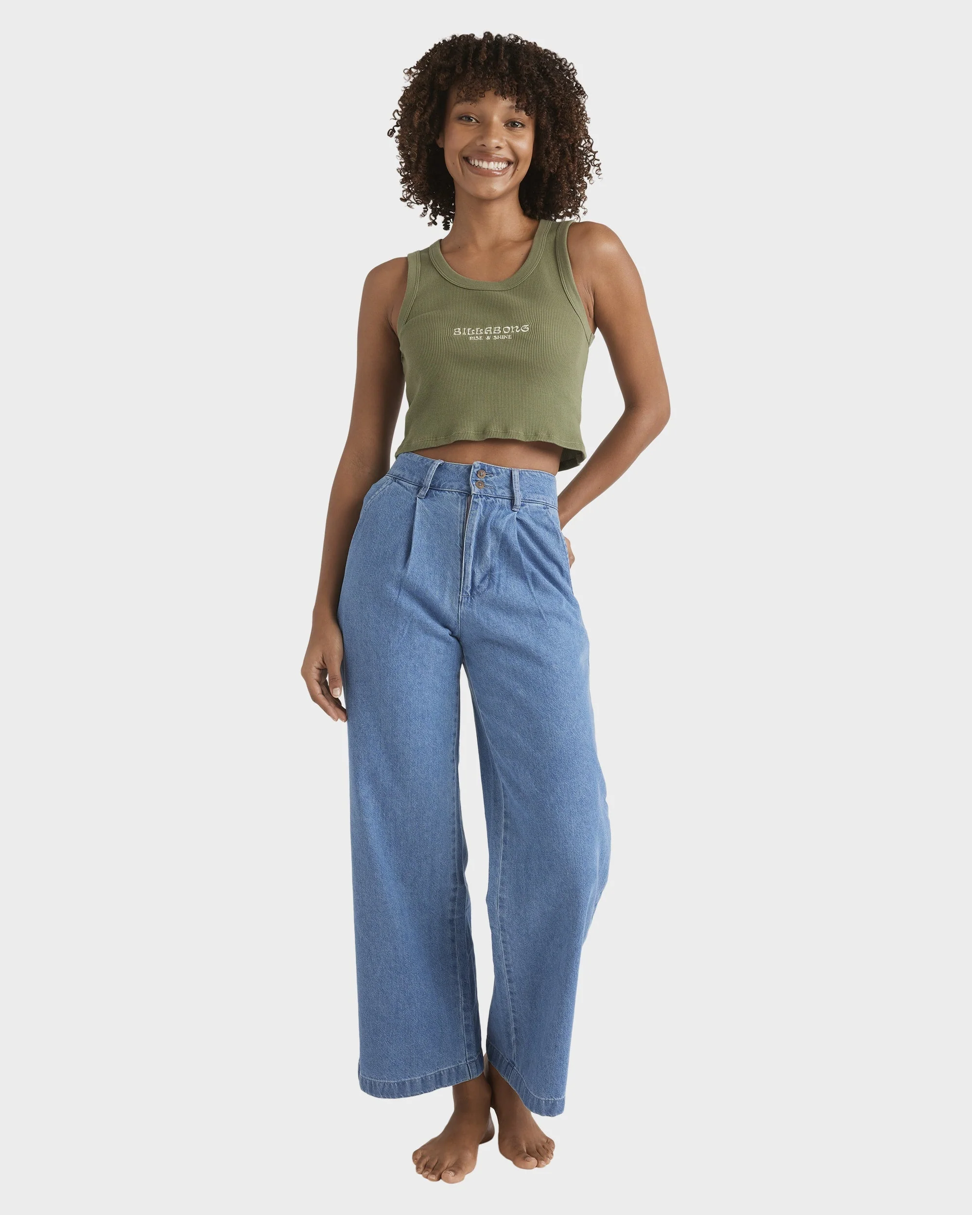 Womens Wave Washed Denim Jeans - Image 2
