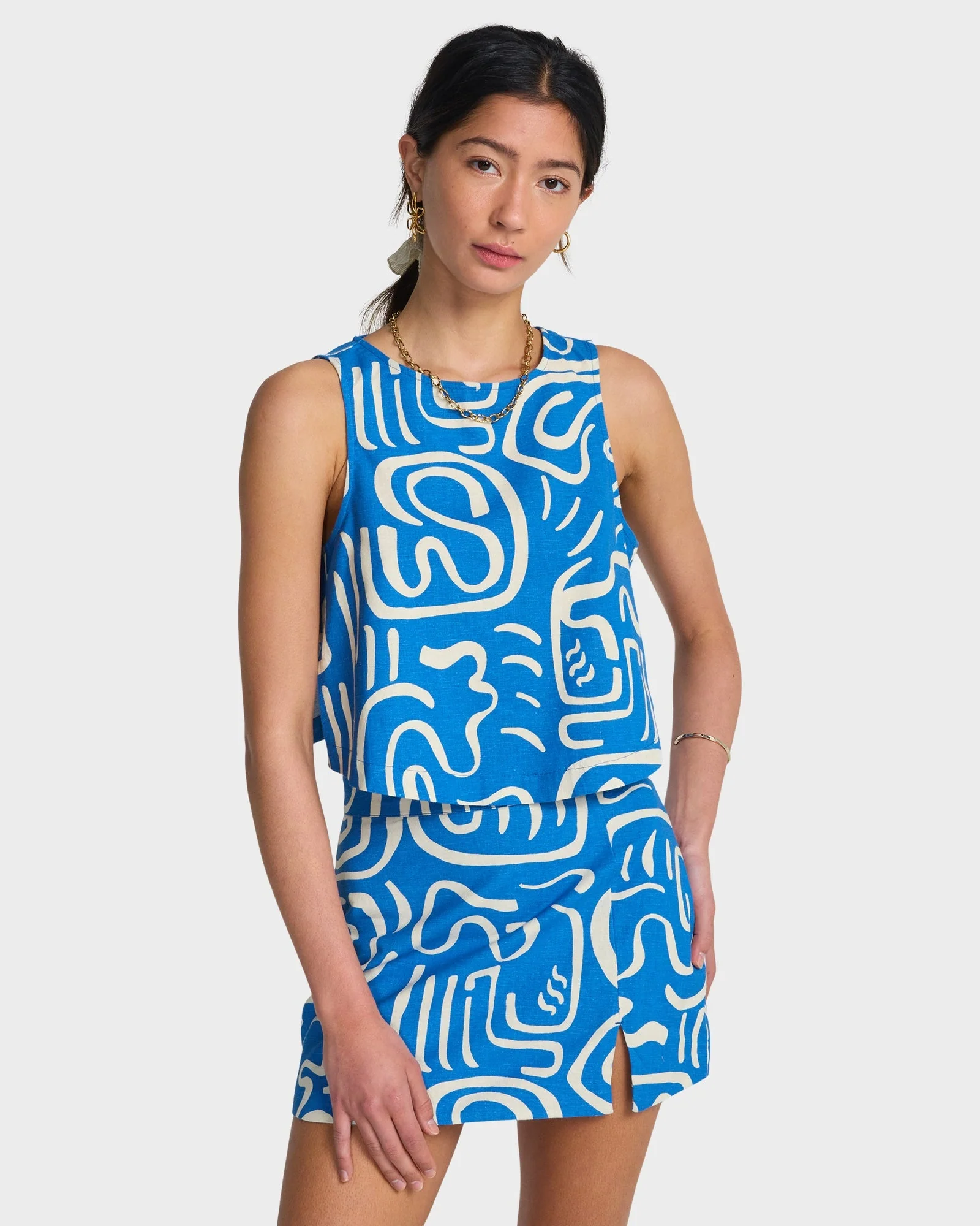 Womens Wave Washed Printed Mini Skirt - Image 2