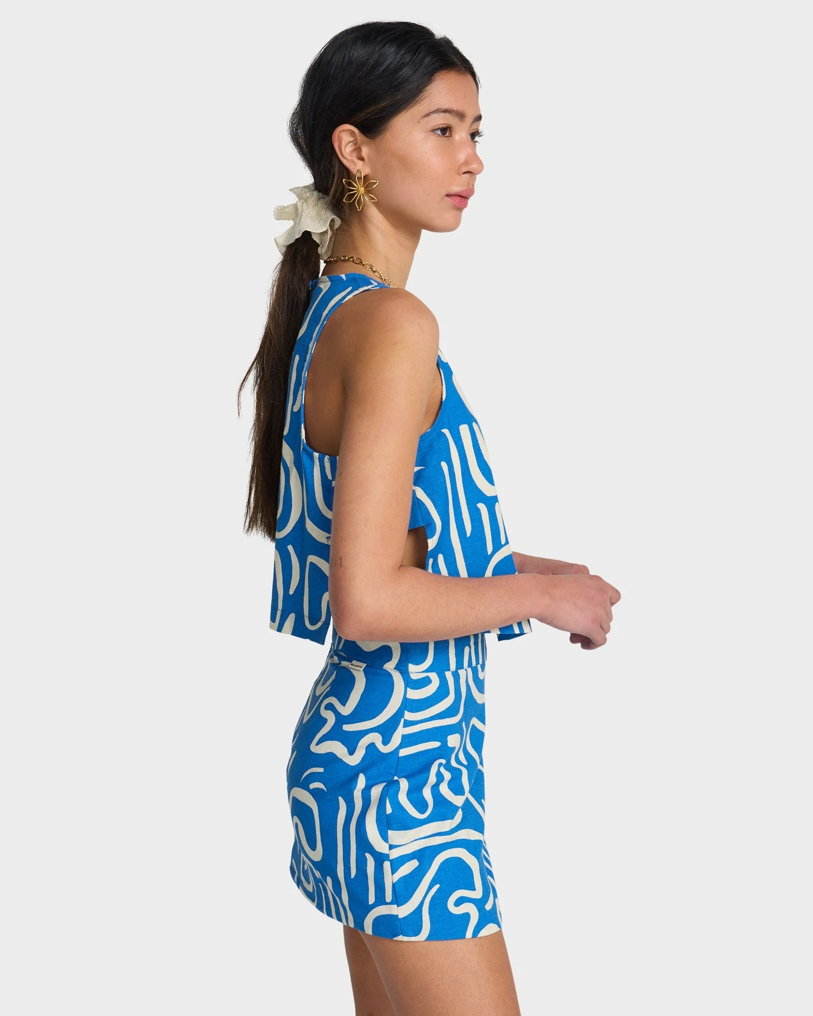 Womens Wave Washed Printed Mini Skirt - Image 4