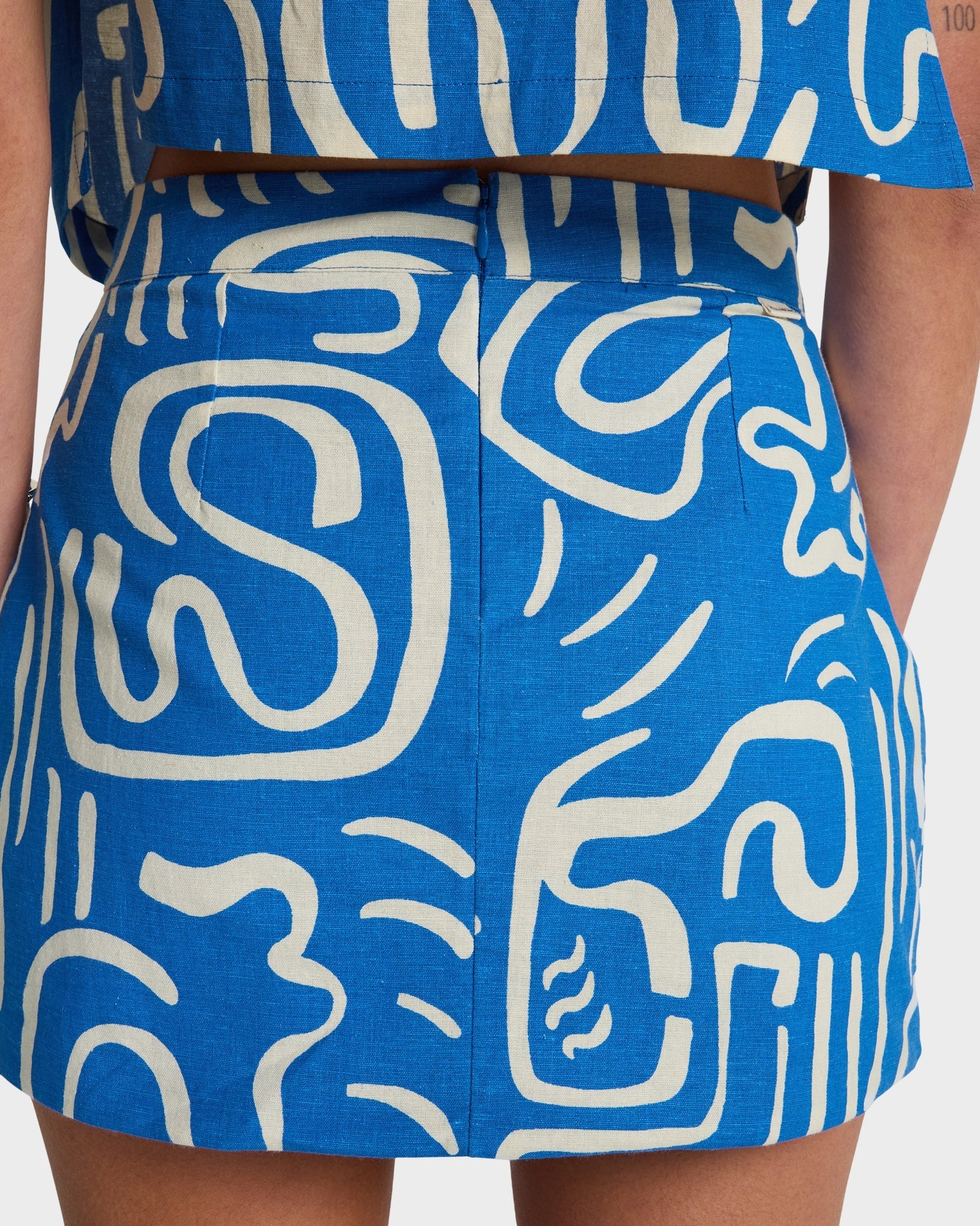 Womens Wave Washed Printed Mini Skirt - Image 5