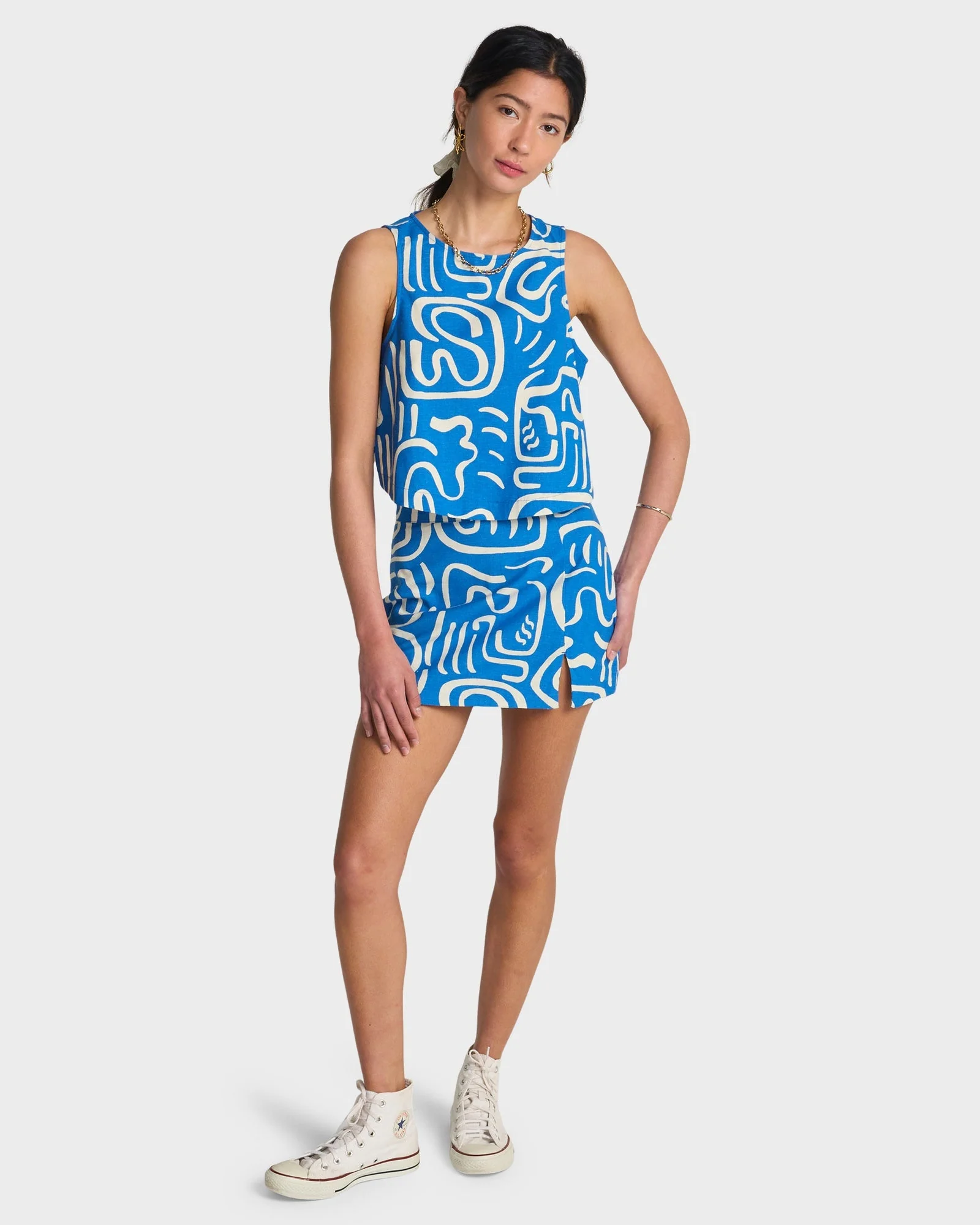 Womens Wave Washed Printed Mini Skirt - Image 6
